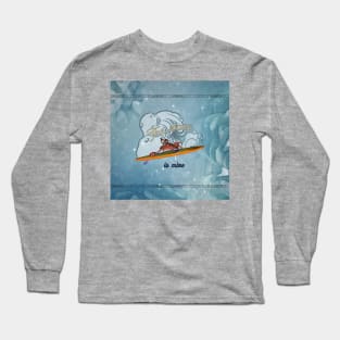 Funny crab on a surfboard, this wave is mine Long Sleeve T-Shirt